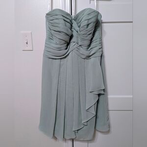 David's Bridal Pleated Dress in Mint